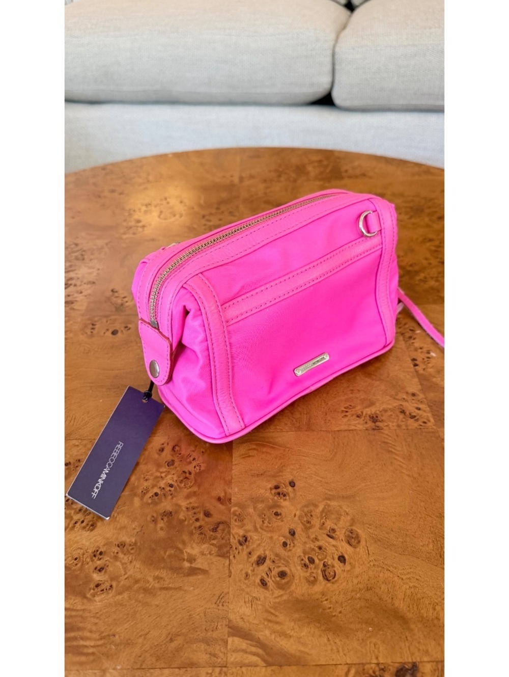 Rebecca Minkoff Hot Pink Nylon Makeup Bag